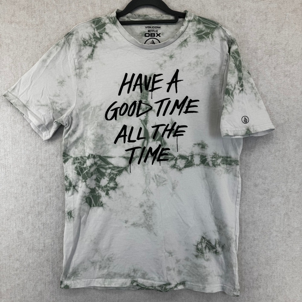 Volcom Netflix OBX Have A Good Time All The Time Tie Dye T-Shirt Green Mens M